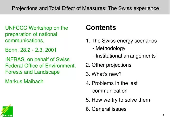 projections and total effect of measures the swiss experience