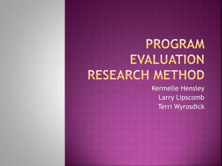 program evaluation research method