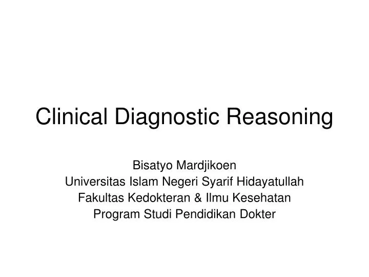 clinical diagnostic reasoning