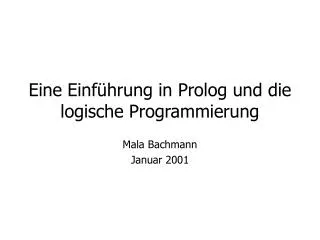 eine einf hrung in prolog und die logische programmierung