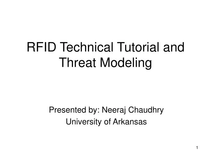 rfid technical tutorial and threat modeling