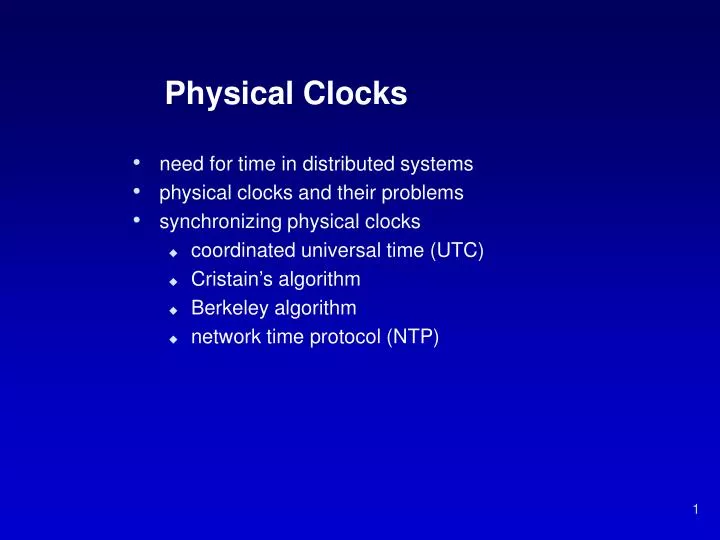 physical clocks