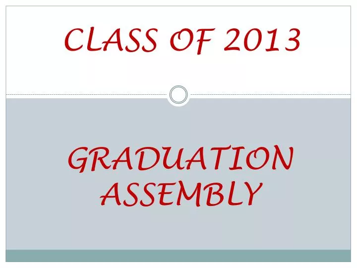 graduation assembly