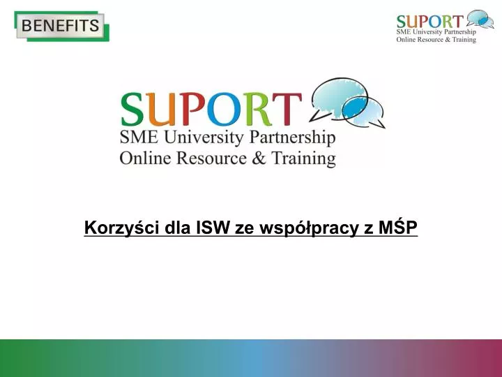 korzy ci dla isw ze wsp pracy z m p