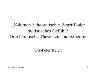 volumen theoretischer begriff oder statistisches gef hl drei h retische thesen zur indextheorie
