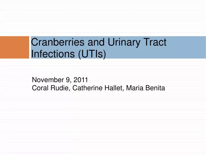 cranberries and urinary tract infections utis