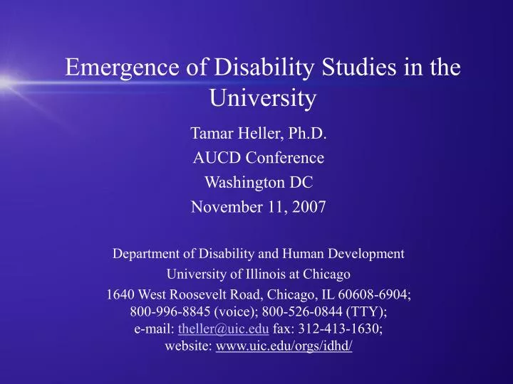 emergence of disability studies in the university
