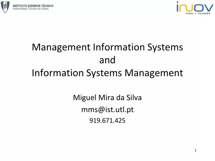management information systems and information systems management