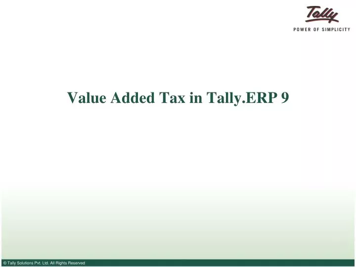 value added tax in tally erp 9