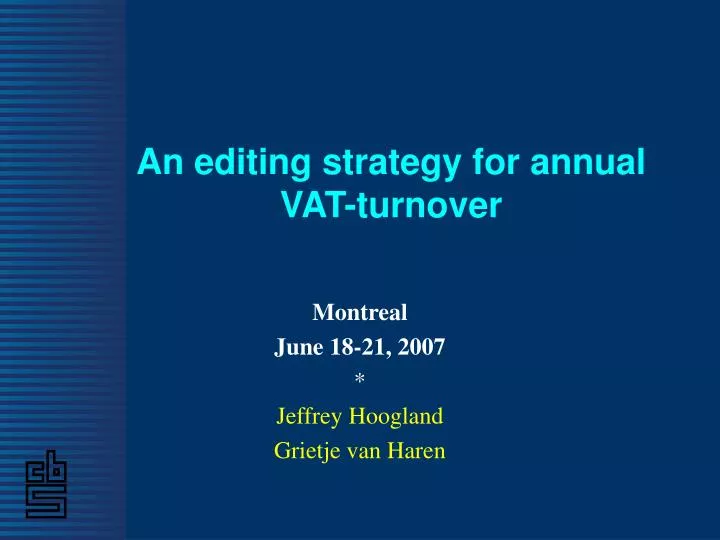 an editing strategy for annual vat turnover