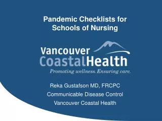Pandemic Checklists for Schools of Nursing