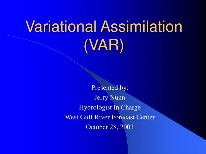 variational assimilation var