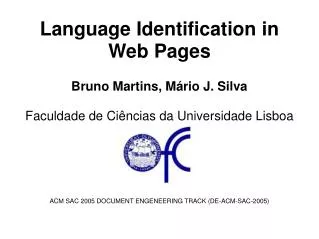 Language Identification in Web Pages