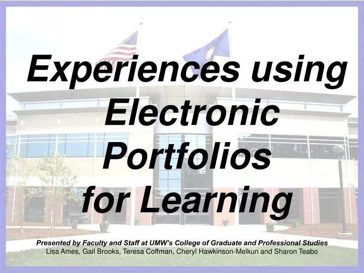 experiences using electronic portfolios for learning