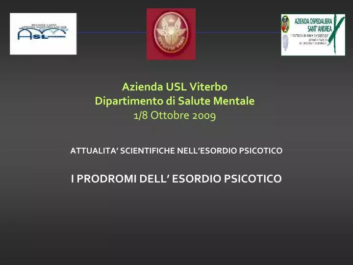 azienda usl viterbo dipartimento di salute mentale 1 8 ottobre 2009