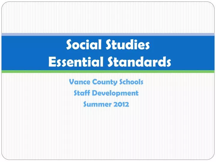 social studies essential standards