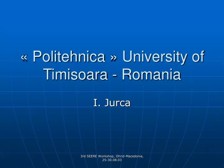 politehnica university of timisoara romania