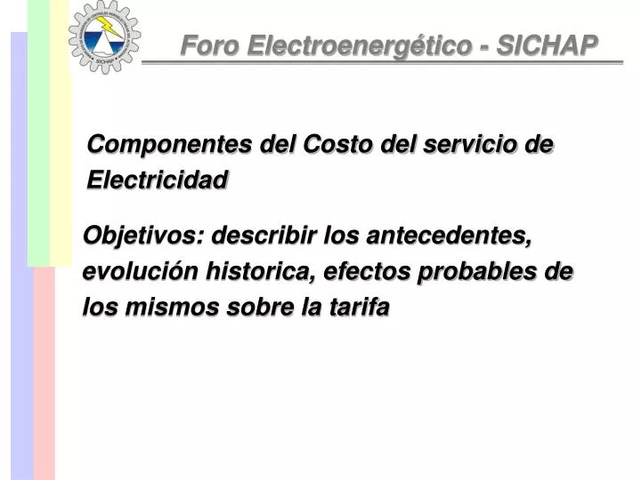 foro electroenerg tico sichap