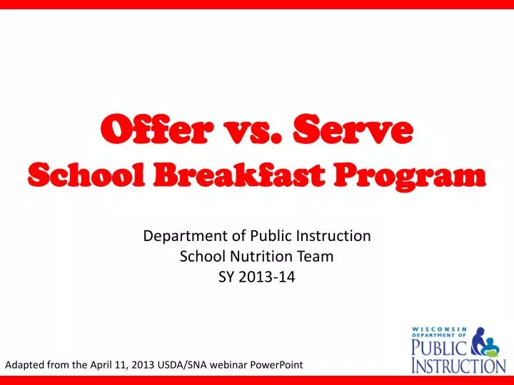 offer vs serve school breakfast program