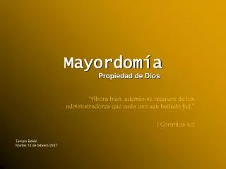 mayordom a