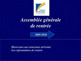 assembl e g n rale de rentr e