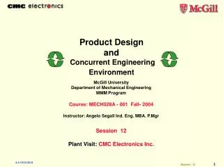 Product Design and Concurrent Engineering Environment