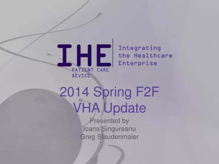 2014 spring f2f vha update