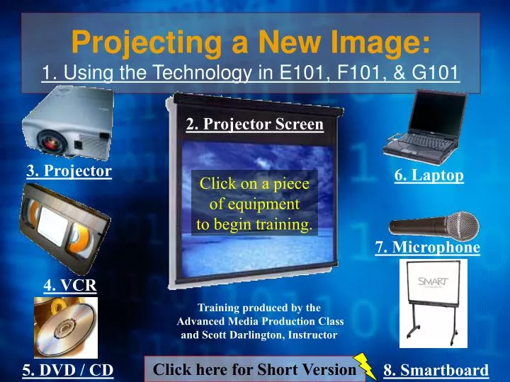 projecting a new image 1 using the technology in e101 f101 g101