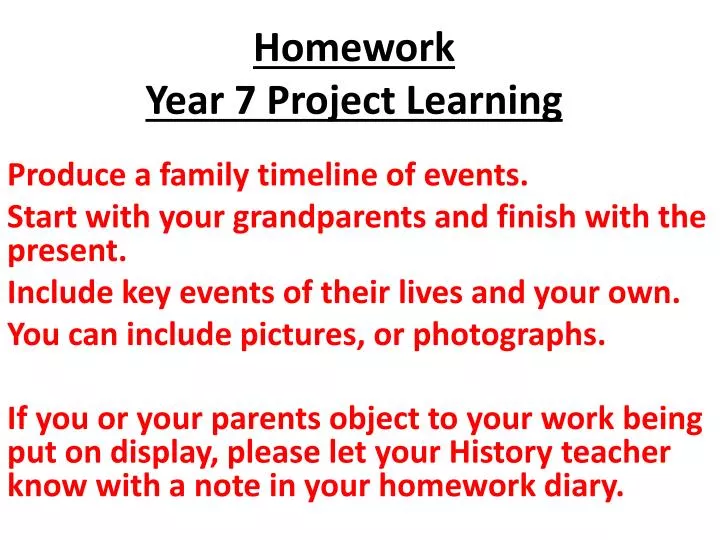 homework year 7 project learning