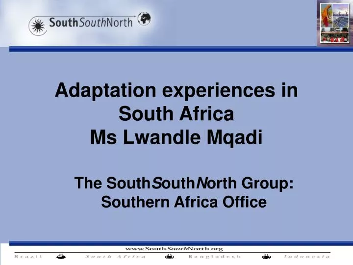 adaptation experiences in south africa ms lwandle mqadi