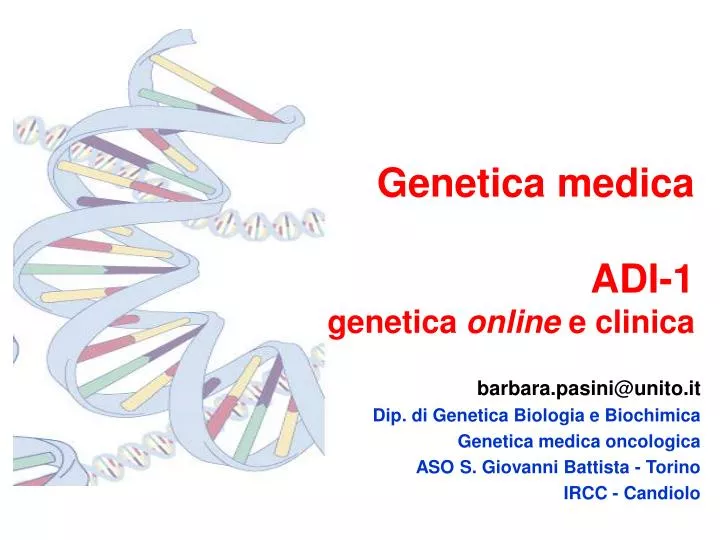 genetica medica adi 1 genetica online e clinica