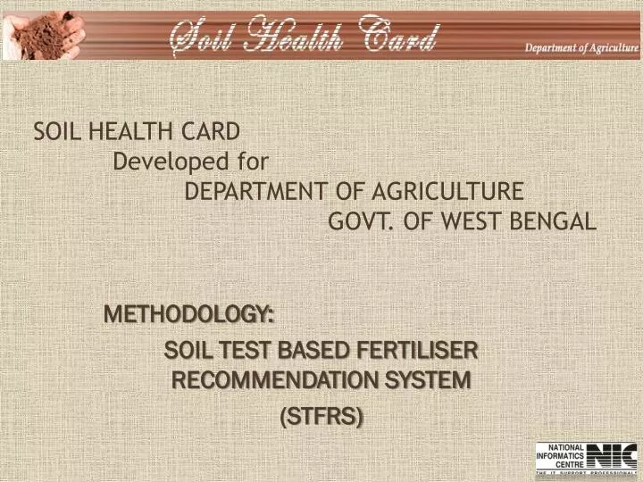 soil health card developed for department of agriculture govt of west bengal