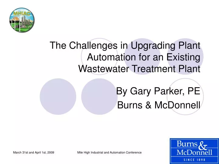 the challenges in upgrading plant automation for an existing wastewater treatment plant