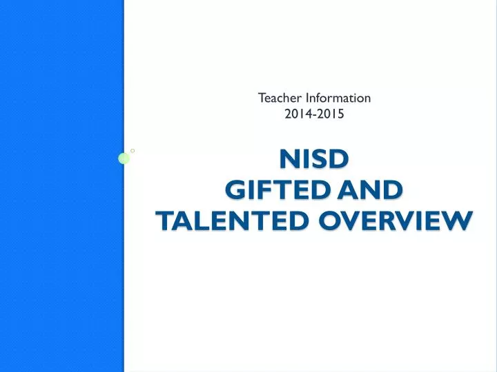 nisd gifted and talented overview