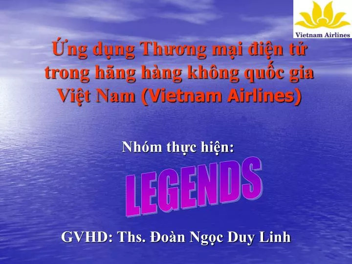 ng d ng th ng m i i n t trong h ng h ng kh ng qu c gia vi t nam vietnam airlines