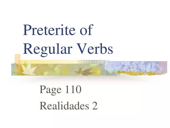 preterite of regular verbs