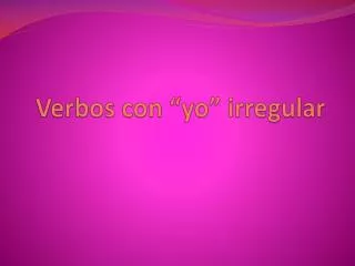 verbos con yo irregular