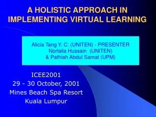 A HOLISTIC APPROACH IN IMPLEMENTING VIRTUAL LEARNING