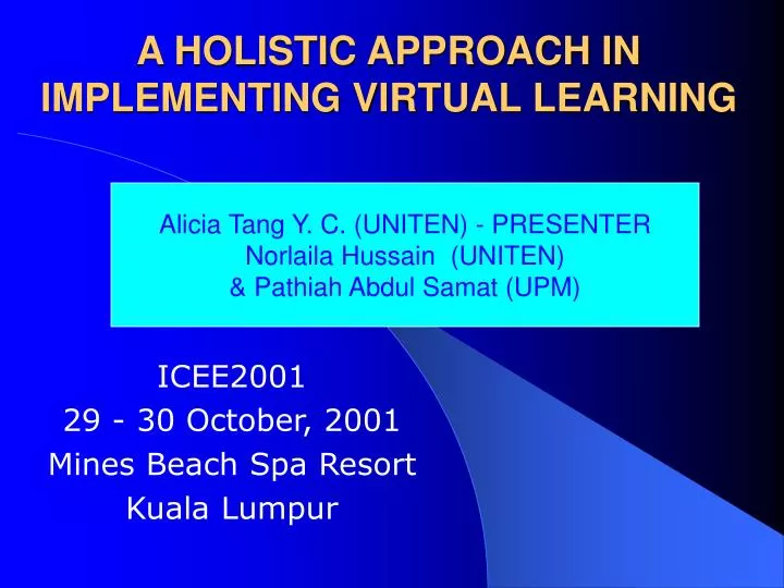 a holistic approach in implementing virtual learning