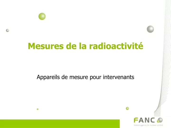 mesures de la radioactivit