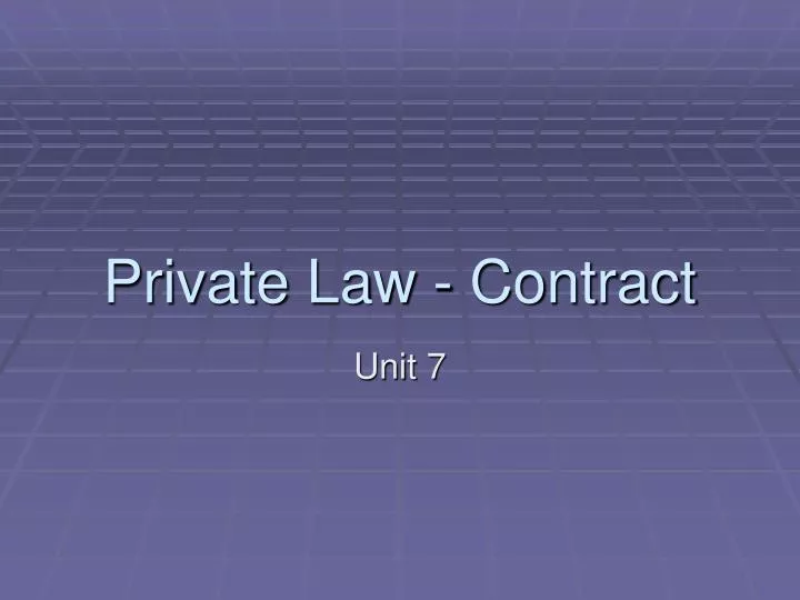 private law contract