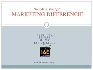 nom de la strat gie marketing differencie