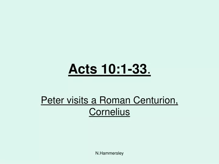 acts 10 1 33