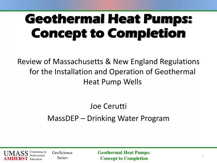 geothermal heat pumps concept to completion
