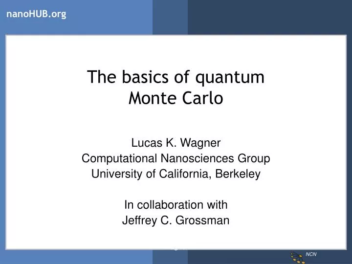 the basics of quantum monte carlo