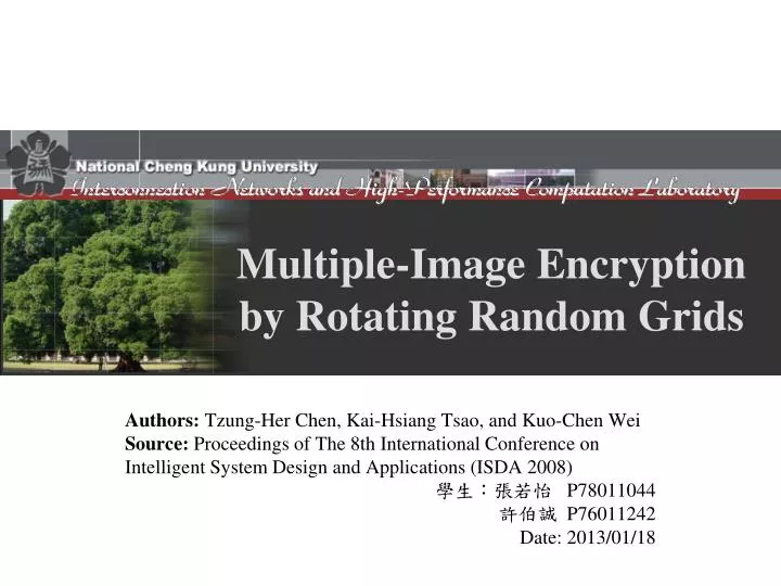 multiple image encryption by rotating random grids