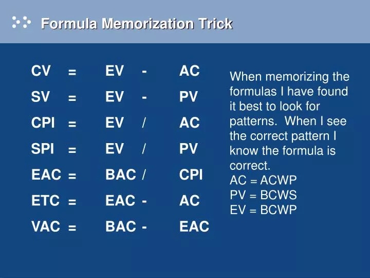 formula memorization trick