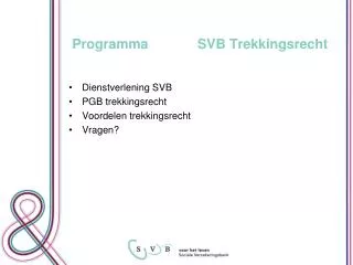 programma svb trekkingsrecht