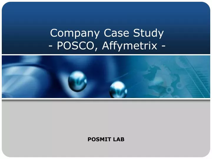 company case study posco affymetrix
