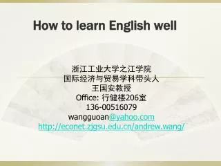 How to learn English well